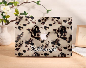 Wild Leopard Print Personalized Macbook Case, Air 11 13 15 Pro 14 16 Cover, 13&quot;/14&quot;/15&quot;/16&quot; Inch Sleeve, Laptop Custom Name Text Case