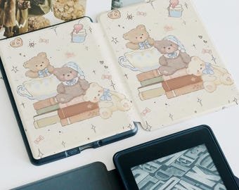 Teddy Bear,Book & Bear Kindle Case Customized for Paperwhite 1/2/3/4, Kobo Cover, Kindle Paperwhite Case,  Kobo Cover, Paperwhite 6"/7"