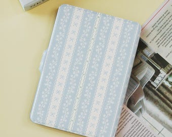 Blue Stripes Florals Bows Kindle Case Customized for Paperwhite 1/2/3/4, Kobo Cover, Kindle Paperwhite Case,  Kobo Cover, Paperwhite 6"/7"