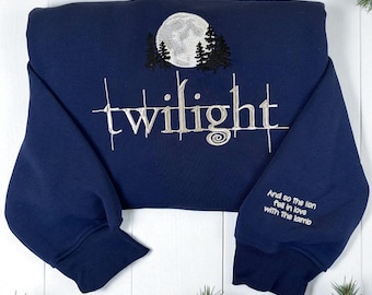 Twilight Embroidered Sweatshirt: Bookish Twilight Saga, Gift for Book Lovers