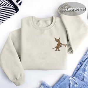 Embroidered Kingdom Come Deliverance II Rabbit 2 Sweatshirt, Rabbit KCD Shield Badge Embroidered Hoodie, Holiday gift, Gift for Gamer