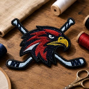 Briar University Hawks Embroidered Patch Iron on, Off Campus Series, Romance Reader, Fan Gift. Patch Iron on Hockey
