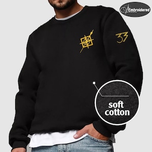 Expedition 33 Embroidered Sweatshirt, Clair Obscur Expedition 33 Shirt, Expedition 33 Hoodie, Game-Inspired Badge Shirt, Gift for Game Fans