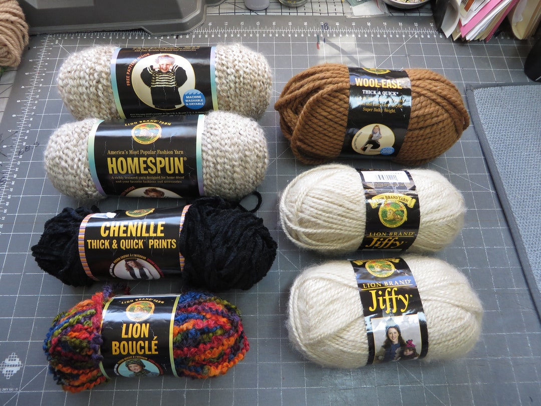 Lion Brand Yarns:choose Wool Ease, Homespun,chenille,lion Boucle, Jiffy 