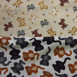 Kitty Cat fabrics - Choose from two prints both sold by the half yard
