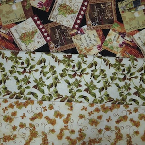 Wilmingto fabrics - 3 pieces grape leaves, wine and autumn leaves