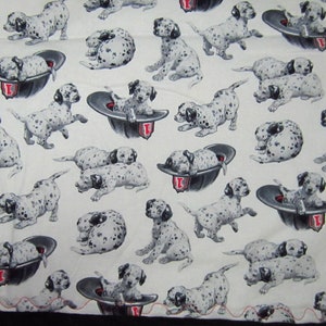 Pet blanket - crate mat: Dalmations, fire hydrants and more reverse to black fleece