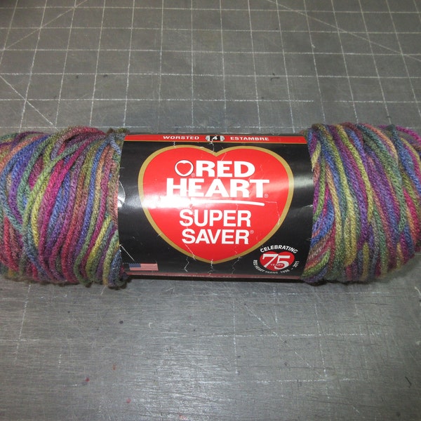 From an estate sale - Red Heart Super Saver Yarn Color 315 multi colored purples