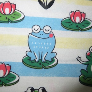 Frogs on lily pads - Flannel Fabric so cute -  Sold by the half yard.