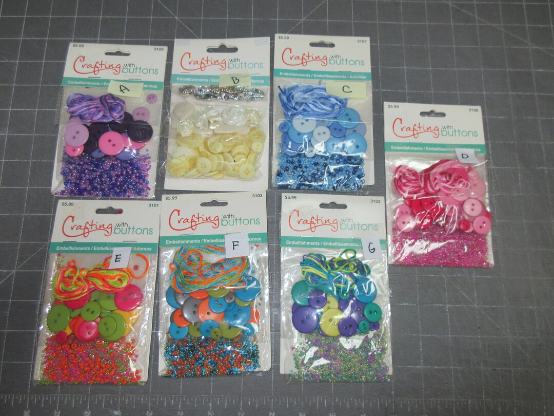 Buttons - Crafting With Buttons Set- Beads,buttons,threads Pick Your ...