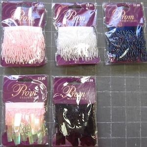 Trims - Prom Essentials beaded trim with satin ribbon 36 inches long choose your color and style