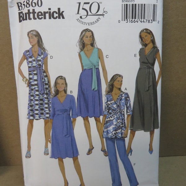 Maternity Pattern Butterick  B5860 - Tops,dress,pants - sizes B4 8,10,12,14,16 or F5 16,18,20,22,24 issued in 2012