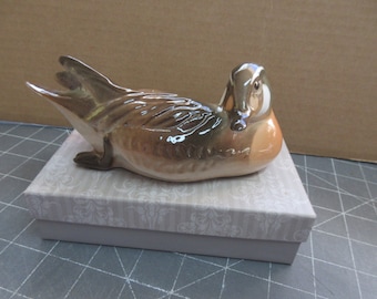 LOMONOSOV RUSSIA, Vintage Mallard Canvasback Duck Figurine