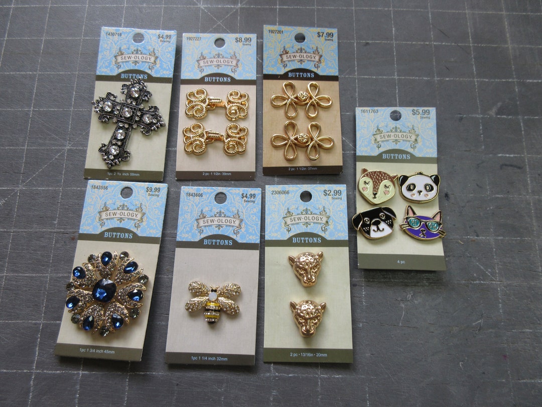 Buttonssewology Choose From Buttons and Clasps Gold Toned, Jeweled