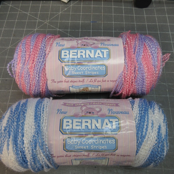 Yarn - Bernat -Baby Coordinates Sweet Stripes-5.25 oz -Sailor Stripes / Candy Stripes