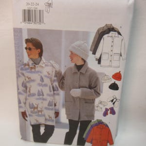 May include: A sewing pattern for women's coats and hats. The pattern is for sizes 20-22-24. The pattern is from Butterick and the pattern number is 6347.