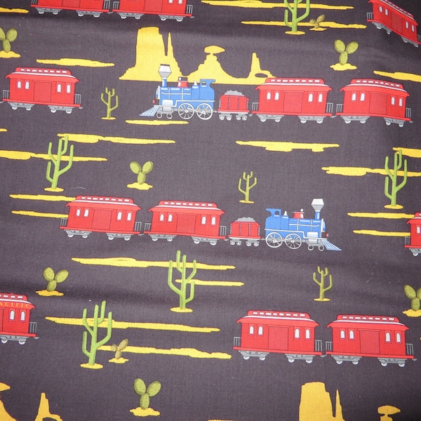 David Textiles- Trains Fabric -  sold by the Half yard