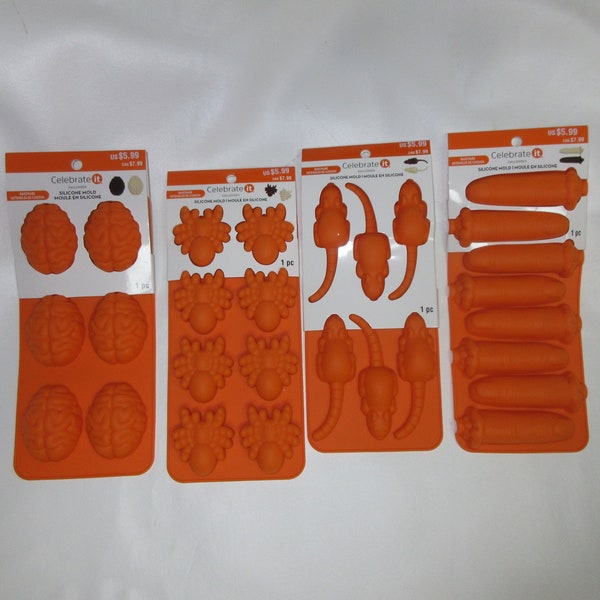 Halloween Silicone bakeware sets- from Celebrate it : Rats, Brains, Fingers and spiders