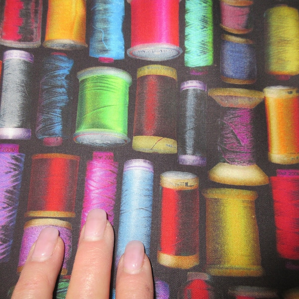 Large Spools of Thread print Fabric - Sold by the half yard