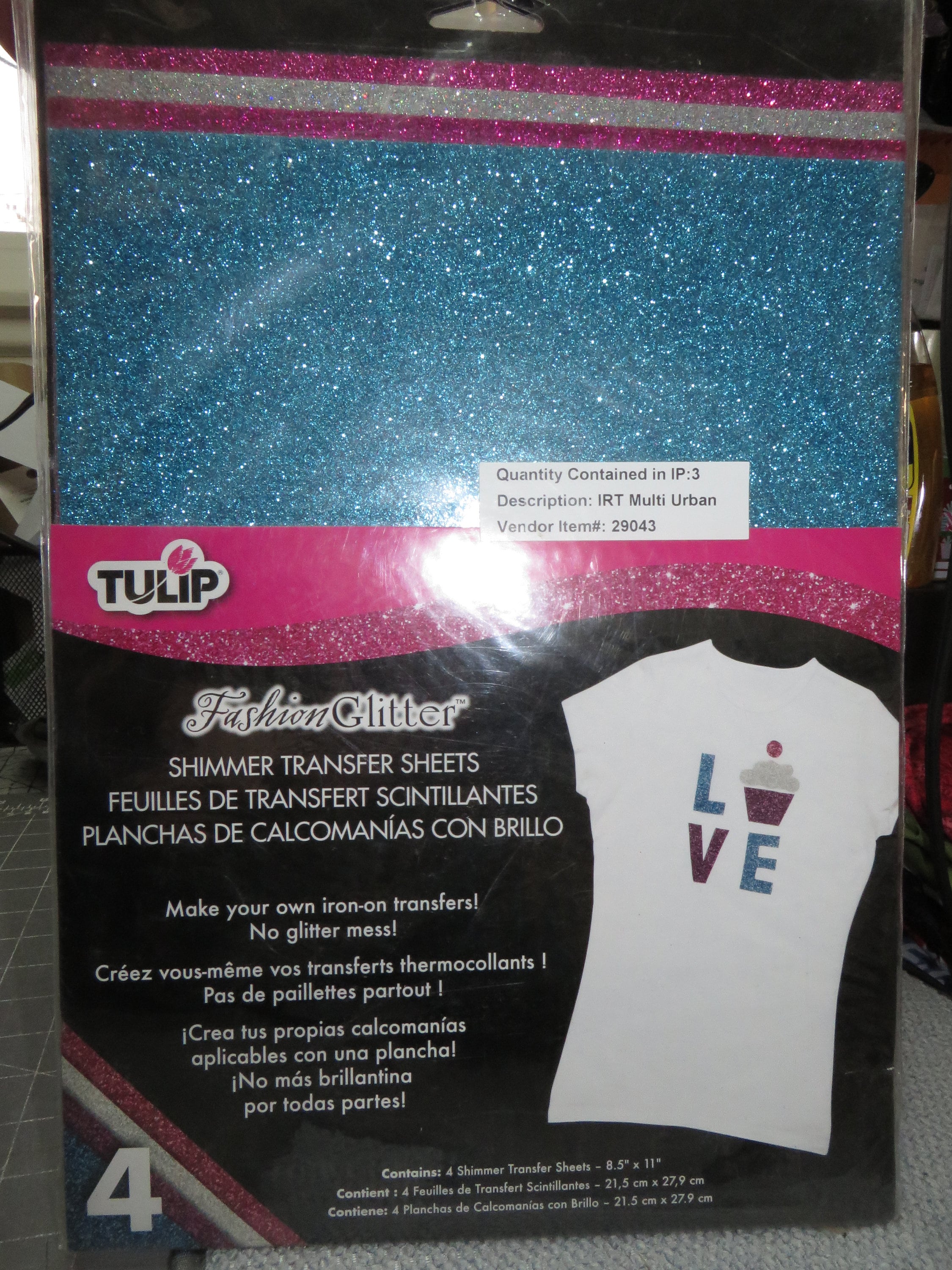 Tulip Fashion Glitter Shimmer Transfer Sheets . Make You Own Iron