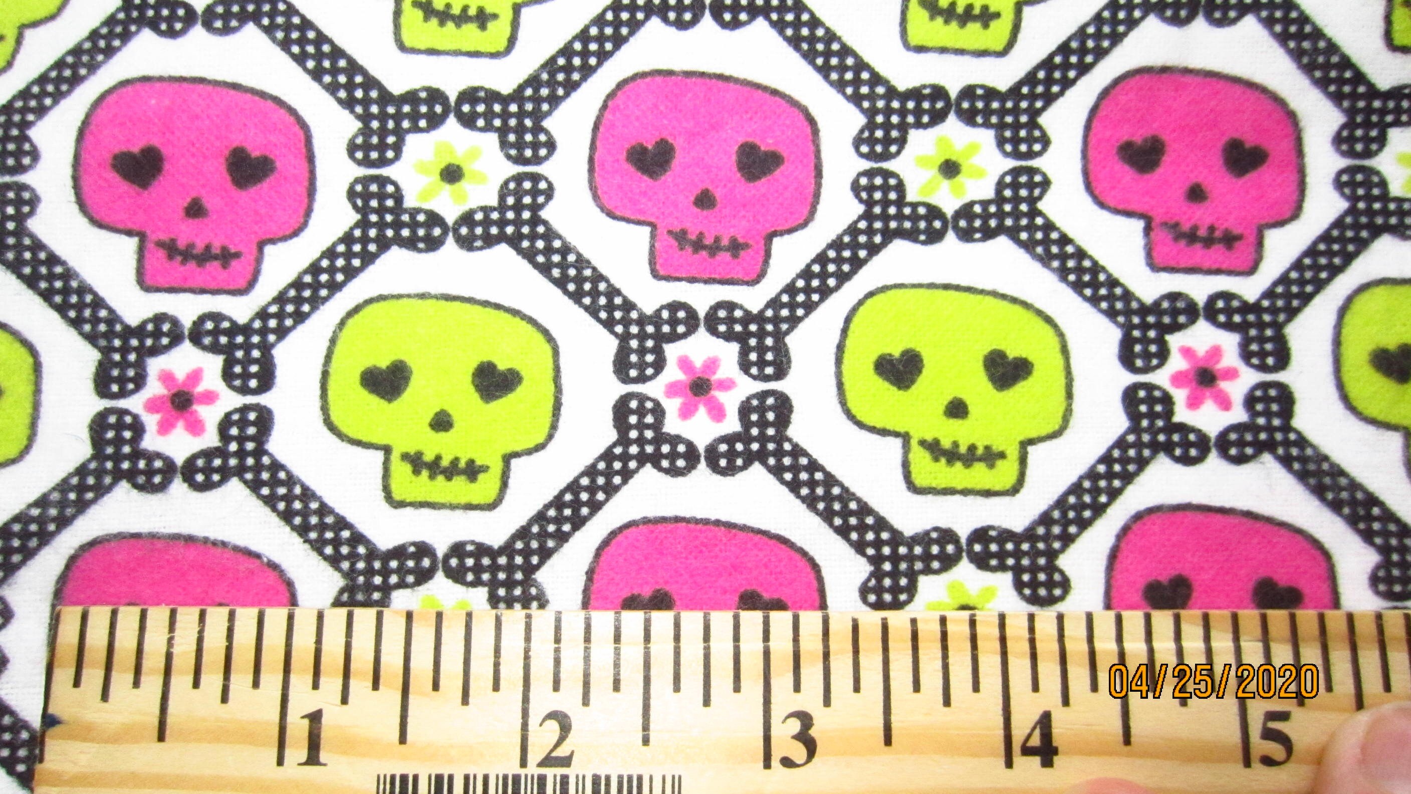 Skull Flannel Fabrics Choose Your Print. All 100 Cotton Etsy UK