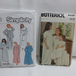 Vintage Butterick & Simplicity Women/girls pajama and nightgown patterns