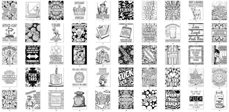 The Big Book of F*ck | 50 Swear Word Coloring Pages | Adult Coloring ...