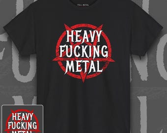 Heavy F*king metalen T-shirt - uniseks | Zwaar metalen T-shirt | Metalhead-shirt | Heavy metal-muziek-T-shirt |  Cadeau van zwaar metaal