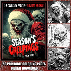 Season&#39;s Creepings: 50 Coloring Pages of Holiday Horror | Horror Coloring Book | Christmas Horror | Printable Coloring Pages | PDF Download