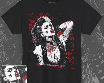T-shirt Undead Sirene - shirt horror pinup | Uniseks T-shirt | Horror T-shirt met print | Getatoeëerd T-shirt zombiemeisje | Horrormode | Gothic-meisjesshirt