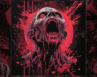 Zombie Horror Sticker | Horror Vinyl Decal | Undead Art Sticker | Halloween Zombie | Spooky Gift for Horror Fans | Terror Sticker