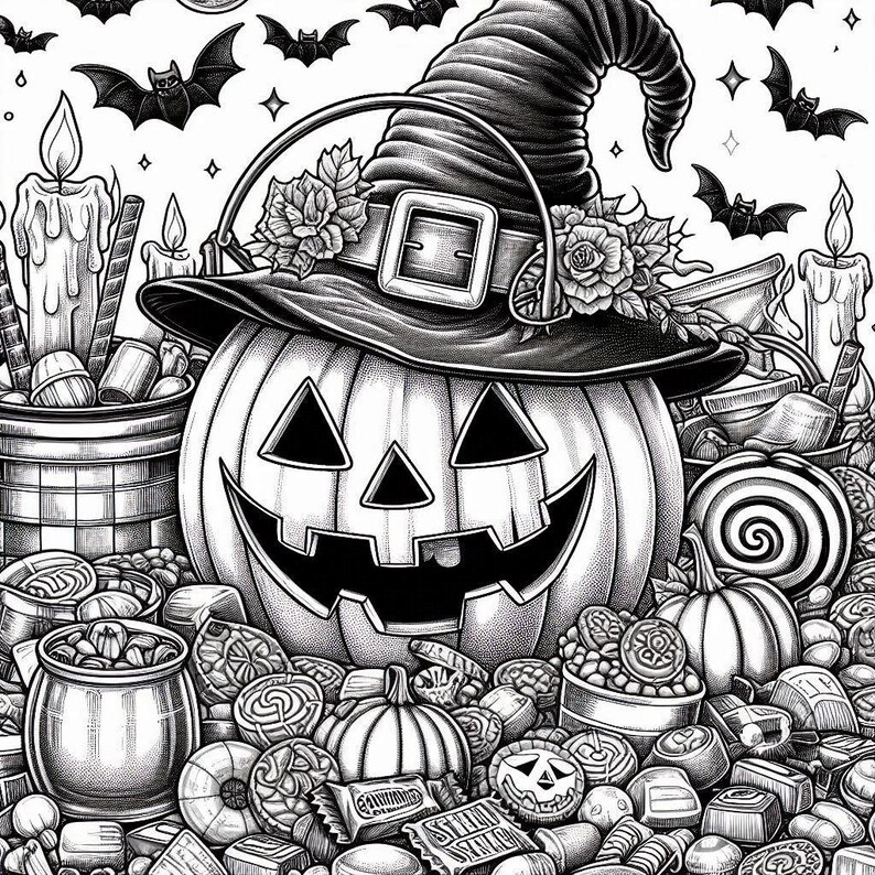 Halloween Coloring Pages - Etsy