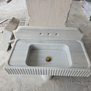 White carrara backsplash marble sink ,marble Wash basin,bathroom Marble wash basin ,countertop sink,wall mounted Marble sink