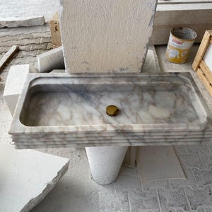 Lavabo de mármol Calacatta Viola, lavabo de mármol, lavabo de tocador, lavabo de pared, lavabo de baño