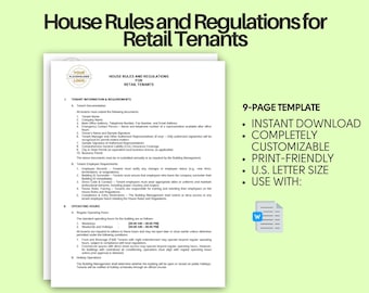 House Rules and Regulations for Retail Tenants (Tenant Policy Manual, Retail Store House Rules, Property Regulations, Tenant Handbook)