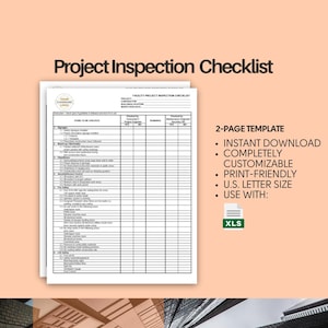 Facility Project Inspection Checklist (Work Inspection Checklist, Construction Inspection, Maintenance and Repair, Renovation and Fit-Out)