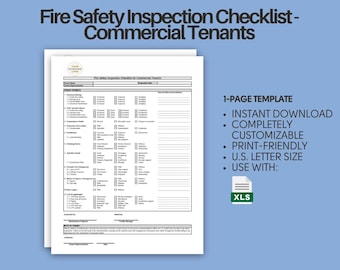 Landlord Fire Safety Inspection Checklist - Commercial Tenants (Tenant Fire Safety Audit, Fire Protection and Code Compliance)