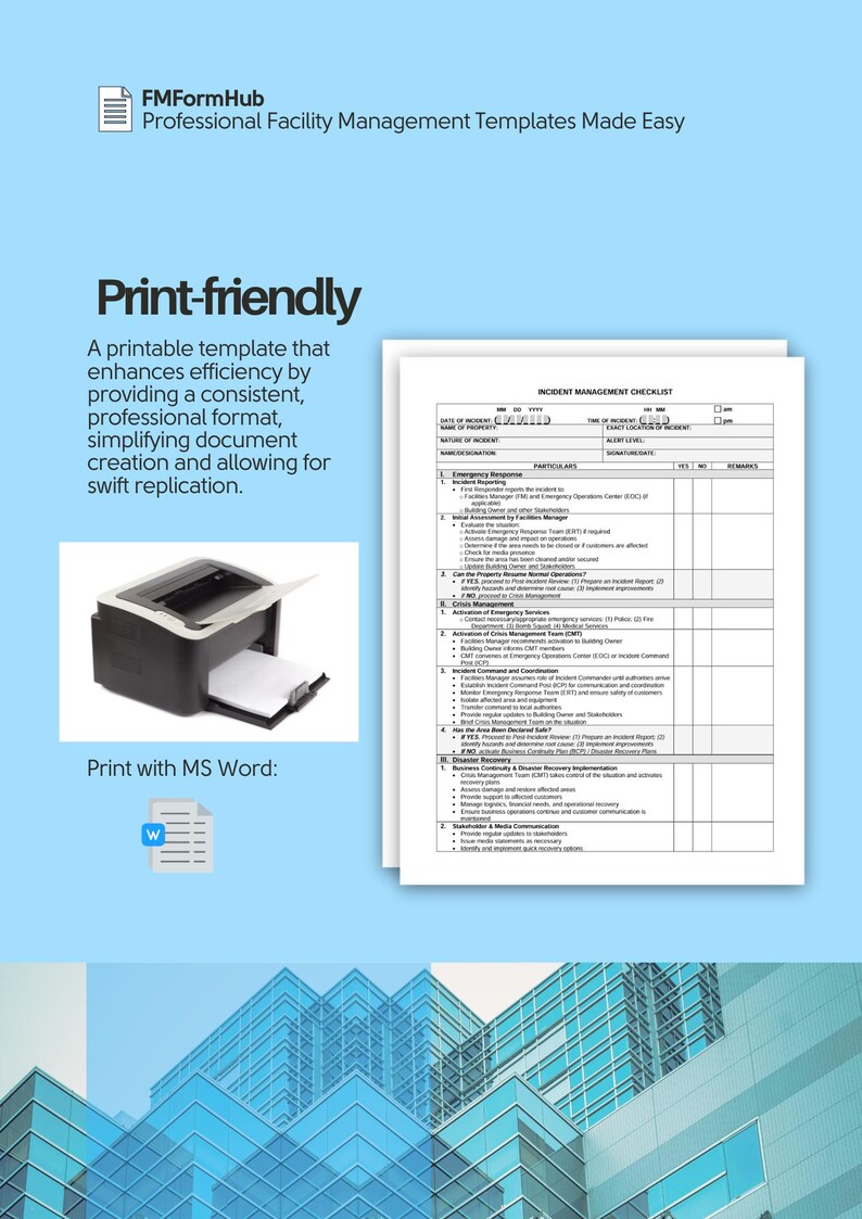 Incident Management Checklist (crisis Management Checklist, Emergency ...