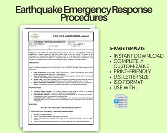 Earthquake Emergency Response Procedures ( Earthquake Hazard Mitigation , Earthquake Preparedness and BCP, Seismic Emergency Response Plan)