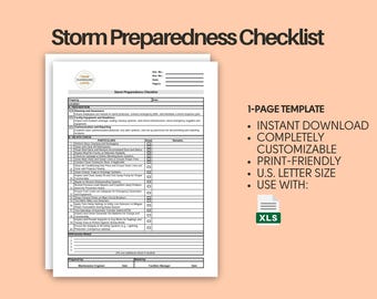 Storm Preparedness Checklist (Severe Weather Preparation Guide, Storm Readiness Checklist, Storm Preparation Plan, Pre-Storm Checklist)