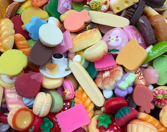 Food Sensory Bin Charms Flatback Charms, Kawaii Decoden Cabochons
