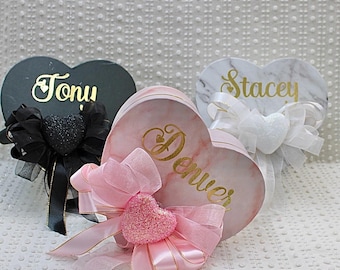 Personalized Valentine's Day Heart Gift Box: Marbled Candy Box