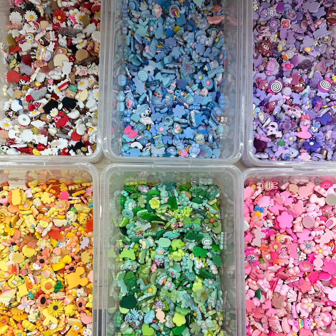 60/120 Random Mix or Solid Color Charms, Kawaii, Decoden, Cabochons ...