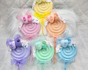 Pastel Lollipop Christmas Ornament, 3-D Printed, Candy Land Decor