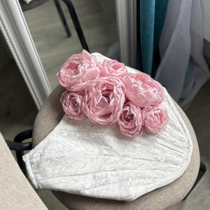 marble corset with pink flowers, handmade, wedding corset, one of a kind, unique, off-the-shoulder corset, gift for a friend.
