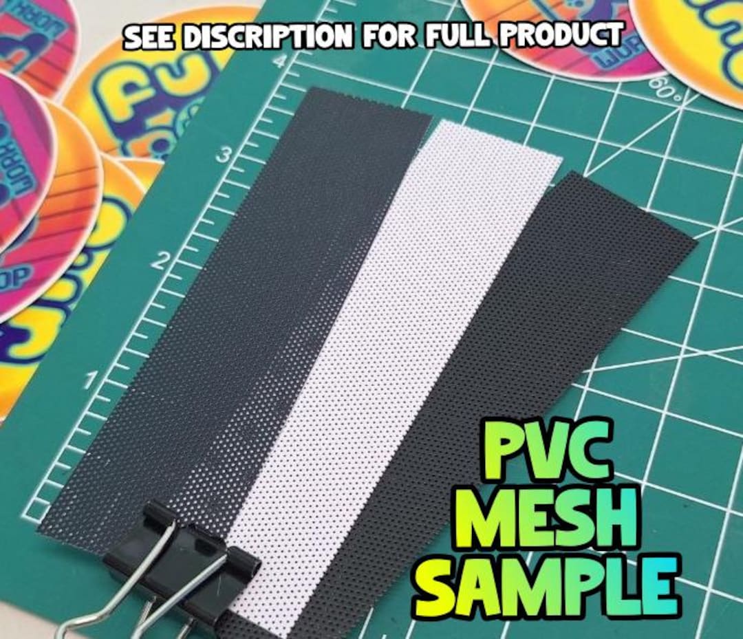 Pvc Mesh Sample PVC Eye Mesh Sample Pack – Test Visibility, Color & Paint Compatibility ...