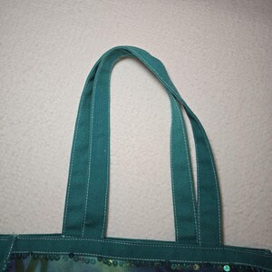 Vintage Disney The Little Mermaid Ariel Canvas Tote Bag Bookbag Sequins Beaded image 5