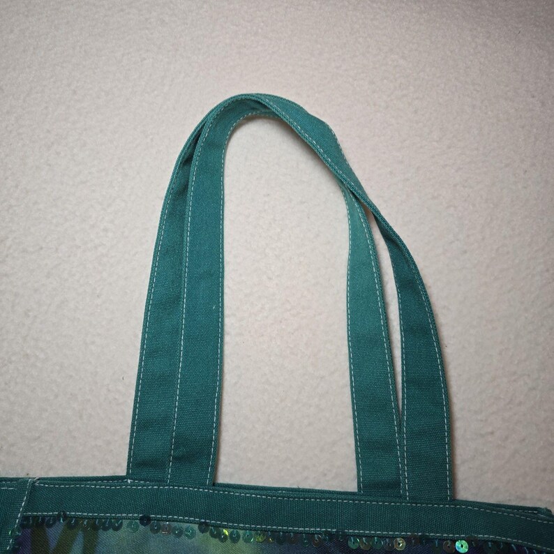 Vintage Disney The Little Mermaid Ariel Canvas Tote Bag Bookbag Sequins Beaded image 5