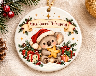Personalized Baby's First Christmas Ornament, Ceramic Baby Ornament, Custom Name Keepsake, Newborn Christmas Gift, 2026 Tree Decoration