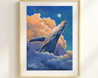 Whale in the Clouds Limited Edition Art Print by Natalie Rose